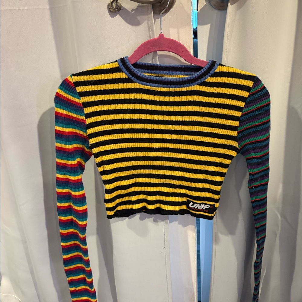 UNIF Multicolor Striped Knit Top
